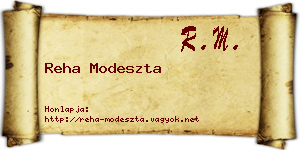 Reha Modeszta névjegykártya